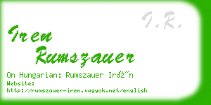 iren rumszauer business card